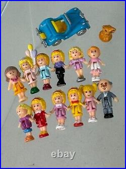 1989 Polly Pocket Bluebird Dolls, Car & Cat All Original