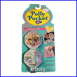 1990 Polly Pocket VTG Polly's School Green Compact Bluebird Toys NOC