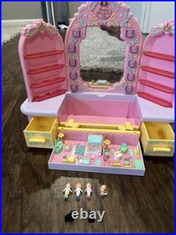 1990 Vintage Polly Pocket Bluebird Pyjama Party Dressing Table Some Figures