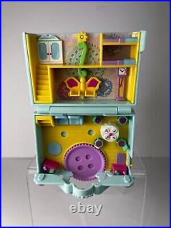 1991 Polly Pocket Bluebird Fun Time Clock in Blue Complete All Original