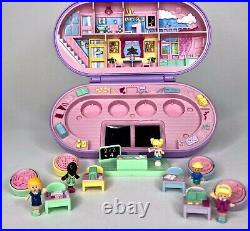 1992 Bluebird Polly Pocket'Stampin' School' Purple Compact 5 Figures & Stamps