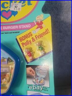 1993 Polly Pocket At The Burger Stand Bluebird Playset HTF Bonus Polly & Friend