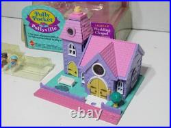 1993 Polly Pocket Pollyville LIGHT UP WEDDING Chapel Church Playset New Open Box