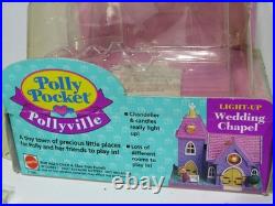 1993 Polly Pocket Pollyville LIGHT UP WEDDING Chapel Church Playset New Open Box