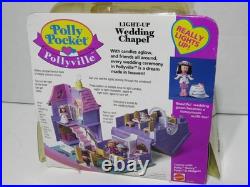 1993 Polly Pocket Pollyville LIGHT UP WEDDING Chapel Church Playset New Open Box