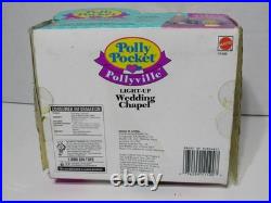 1993 Polly Pocket Pollyville LIGHT UP WEDDING Chapel Church Playset New Open Box