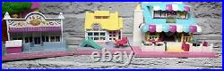 1993 Polly Pocket Vintage Bluebird 12 Houses No Figures Cafe Pizza Pet Shop
