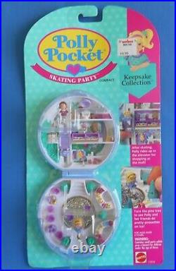 1994 Vintage Polly Pocket Skating Party Compact with 2 Dolls Complete in Package