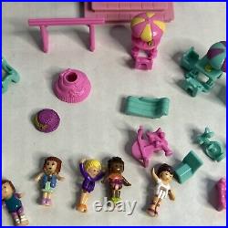 1995 Polly Pocket COMPLETE Clubhouse Pop-Up Party Play House Bluebird 6 Dolls