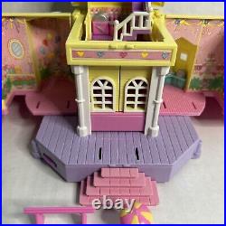 1995 Polly Pocket COMPLETE Clubhouse Pop-Up Party Play House Bluebird 6 Dolls