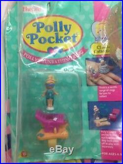 1995 Polly Pocket Party Pack Inc Sunbathing Ring, Heart Earrings. Vintage. Rare