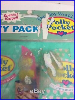 1995 Polly Pocket Party Pack Inc Sunbathing Ring, Heart Earrings. Vintage. Rare