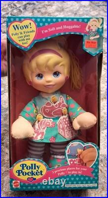 1995 Polly Pocket Soft & Huggable Friend Plush Doll Mattel Bluebird Vintage NIP