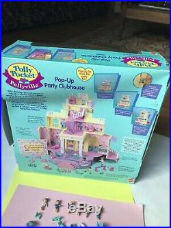 1995 Vintage POLLY POCKET Mattel Bluebird Pop-up Party Clubhouse Complete Box