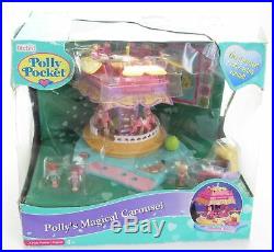 1996 Vintage Lot Polly Pocket RARE Polly's Magical Carousel Bluebird Toys