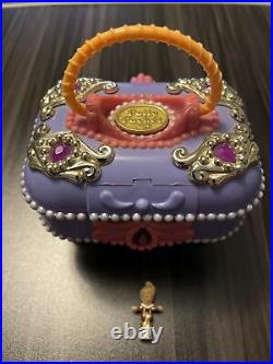 1997 Rare w. Figure Jewel Secrets Polly Pocket Vintage Jewel Case Purple & Gold