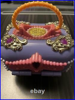 1997 Rare w. Figure Jewel Secrets Polly Pocket Vintage Jewel Case Purple & Gold