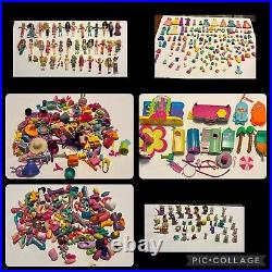 2000s Large Polly Pocket Lot Figures Clothes Shoes Accessories Pets Vintage