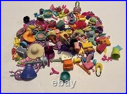 2000s Large Polly Pocket Lot Figures Clothes Shoes Accessories Pets Vintage