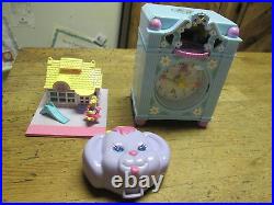 3 Vintage Polly Pocket Bluebird Toys, Clock, Dog, House