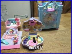 3 Vintage Polly Pocket Bluebird Toys, Clock, Dog, House