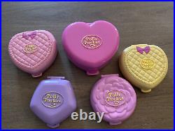 5 Vintage Polly Pocket Compacts 1990's Bluebird Toys Lot
