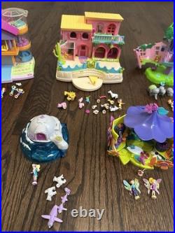 7 LOT Vintage 2000 Polly Pocket Petland Hacienda Ranch House withFigures Jungle