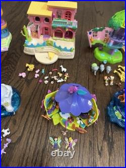 7 LOT Vintage 2000 Polly Pocket Petland Hacienda Ranch House withFigures Jungle