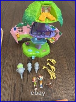 7 LOT Vintage 2000 Polly Pocket Petland Hacienda Ranch House withFigures Jungle