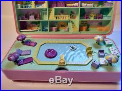 Bluebird Polly Pocket Pool Party Play Set COMPLETE Vintage 1989 HTF Pink Case