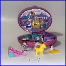 Bluebird Vintage Polly Pocket 1995 Palomino Pony Stable Compact COMPLETE