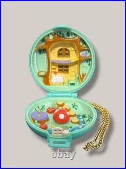 COMPLETE Polly Pocket Vintage Jeweled Green Forest Compact, 1992 Bluebird Toys