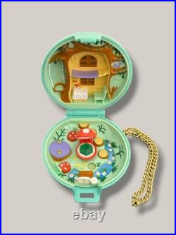 COMPLETE Polly Pocket Vintage Jeweled Green Forest Compact, 1992 Bluebird Toys