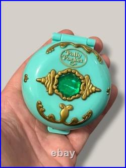 COMPLETE Polly Pocket Vintage Jeweled Green Forest Compact, 1992 Bluebird Toys
