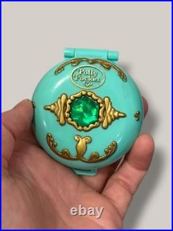 COMPLETE Polly Pocket Vintage Jeweled Green Forest Compact, 1992 Bluebird Toys