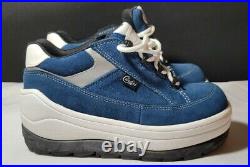 Candies Vintage 90s Platform Leather Suede Blue Sneakers Womens Size 7 EUC