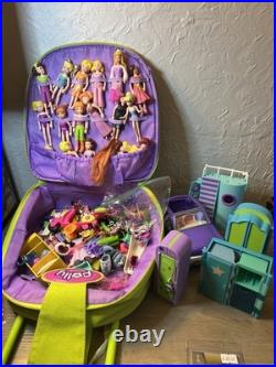 Giant Vintage Polly Pocket Collection Lot With Figures/Vehicles & Clothes
