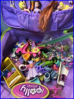 Giant Vintage Polly Pocket Collection Lot With Figures/Vehicles & Clothes