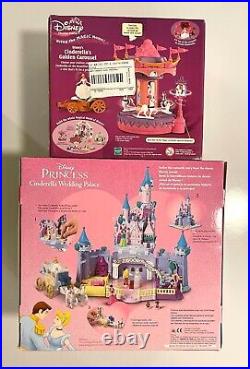 HTF NIB Vintage Disney Cinderella Wedding Palace & Cinderella's Golden Carousel