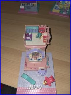 HUGE LOT Vintage Polly Pocket 12 Houses Pollyville Bluebird Church School Pizza