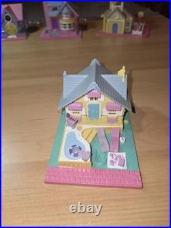 HUGE LOT Vintage Polly Pocket 12 Houses Pollyville Bluebird Church School Pizza