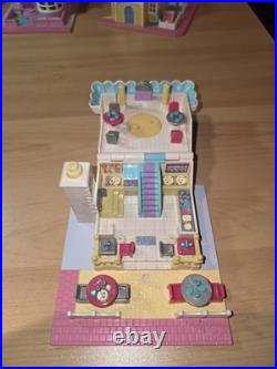 HUGE LOT Vintage Polly Pocket 12 Houses Pollyville Bluebird Church School Pizza