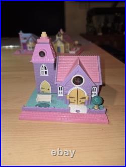 HUGE LOT Vintage Polly Pocket 12 Houses Pollyville Bluebird Church School Pizza