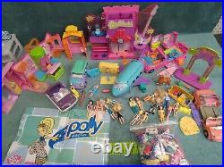 HUGE Lot of Vintage Polly Pocket playsets clothing dolls accessories 50 plus pcs