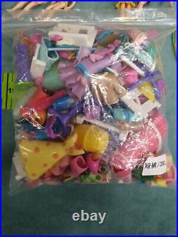 HUGE Lot of Vintage Polly Pocket playsets clothing dolls accessories 50 plus pcs