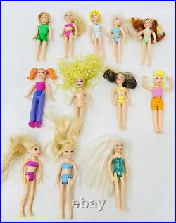 HUGE Polly Pocket Lot Figures 30 Dolls Clothes Shoes Accessories Purses