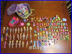HUGE Polly Pocket Lot Figures, Dolls, Clothes, Shoes, Accessories, Storage Case
