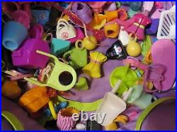 HUGE Polly Pocket Lot Figures, Dolls, Clothes, Shoes, Accessories, Storage Case