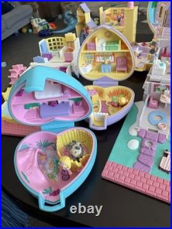 HUGE Vintage Polly Pocket BlueBird Toy Lot Houses Figures 1989 1991