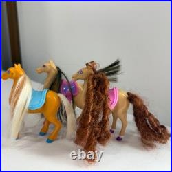 HUGE Vtg Y2K Polly Pocket Lot 155+ Pcs Magnetic Dolls Limo Horses Cars BUNDLE